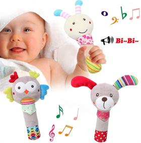 img 1 attached to 6 Pcs Baby Hanging + Hand Rattles Toys: Soft Crinkle Squeaky Sensory Learning Toy Set for Babies and Toddlers
