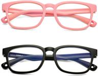 protect your kids from blue light with bouryo unbreakable frame computer game glasses for boys & girls (ages 3-10) logo