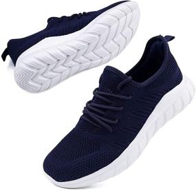 img 4 attached to Ultimate Comfort and Style: DUOYANGJIASHA Women's Athletic Breathable Slip On Sports Tennis Mesh Sneakers