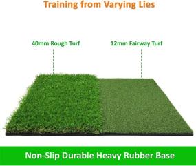 img 1 attached to 🏌️ XL Dual-Turf Golf Hitting Mat 24'' x 25'' - Improve Your Backyard Practice with Driving, Chipping, and Putting Training Aids + FREE TEEs