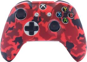 img 3 attached to 🎮 Hikfly Silicone Gel Controller Cover Skin Protector Kits: Xbox One/S/X - Camouflage Blue/Red with Thumb Grip Caps - High Performance Gaming Accessories