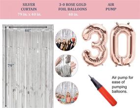 img 2 attached to 🎈 Rose Gold 30th Birthday Party Balloons and Decorations Bundle - 43-Piece Set Including Happy Birthday Balloons, Number 30 Balloons, and Air Pump - All-in-One Party Supplies