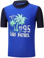 phibee boys' rash guard shirt with upf 50+ sun protection for swimwear logo