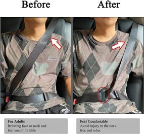 img 1 attached to 🚗 Car Seat Belt Clip: Comfortable & Safe Shoulder Strap Adjuster for Adults, Kids & Pregnant Women - 4 Pack