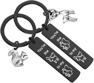 🦌 maofaed friendship gift: moose and squirrel keychain, perfect pair of friends logo