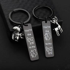 img 1 attached to 🦌 MAOFAED Friendship Gift: Moose and Squirrel Keychain, Perfect Pair of Friends