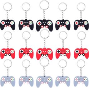 img 4 attached to 🎮 Set of 24 Controller Keychains - Video Game Controller Handle Key Ring Pendants in 3 Attractive Colors - Ideal for Video Game Parties, Birthdays, and Party Favors