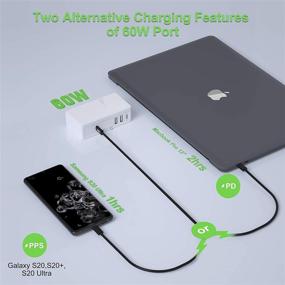 img 2 attached to 🔌 90W 4 Port Power Delivery PD 3.0 PPS Fast Charger for MacBook, Dell XPS 13, iPhone 12/12 Mini/12 Pro/12 Pro Max, Galaxy S20/S10, Note 10+/10, iPad Pro, Pixel - Nekmit USB C Charger