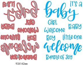 img 1 attached to Welcome Baby Girl/Boy Sentiment Dies Set with Clear Stamps - Metal Scrapbooking Stencils and Dies for DIY Embossing, Photo Album Decoration, Paper Card Making, and Crafts