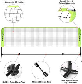 img 1 attached to 🏸 Patiassy 17ft Indoor Outdoor Court Backyard Combo Set: Portable Pickleball Volleyball Badminton - Includes Net, 2 Rackets, 3 Shuttlecocks, 1 Volleyball, 2 Pickleball Paddles, and 2 Pickleballs