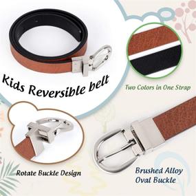 img 1 attached to JASGOOD Leather Reversible Uniform Rotated Boys' Accessories and Belts