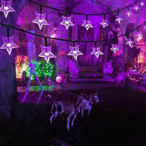 img 2 attached to 🎃 Super Bright Purple 2-Pack 80FT 200 LED Star Solar Halloween Lights: Perfect Outdoor Halloween Decorations Clearance with 8 Lighting Modes