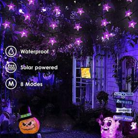 img 1 attached to 🎃 Super Bright Purple 2-Pack 80FT 200 LED Star Solar Halloween Lights: Perfect Outdoor Halloween Decorations Clearance with 8 Lighting Modes