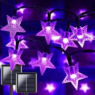 🎃 super bright purple 2-pack 80ft 200 led star solar halloween lights: perfect outdoor halloween decorations clearance with 8 lighting modes логотип