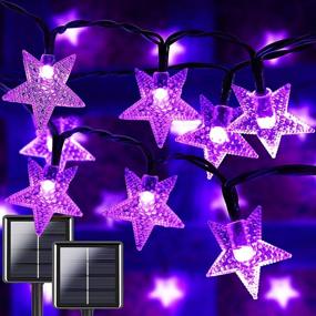 img 4 attached to 🎃 Super Bright Purple 2-Pack 80FT 200 LED Star Solar Halloween Lights: Perfect Outdoor Halloween Decorations Clearance with 8 Lighting Modes