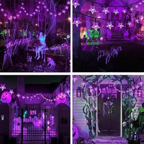 img 3 attached to 🎃 Super Bright Purple 2-Pack 80FT 200 LED Star Solar Halloween Lights: Perfect Outdoor Halloween Decorations Clearance with 8 Lighting Modes