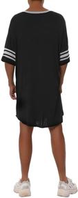 img 3 attached to 👕 Cotton V-Neck Nightwear Sleep & Lounge Nightshirt for Men