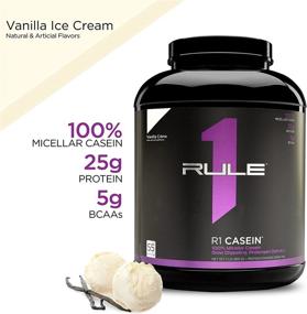 img 3 attached to 🍦 Rule One Proteins, R1 Casein - Vanilla Crème: High-Quality Slow-Release Micellar Casein for Optimal Muscle Nourishment - 4lbs, 55 Servings