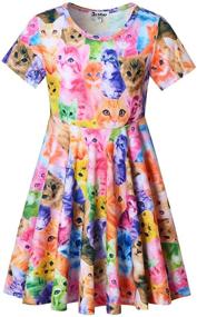 img 4 attached to 🦄 Girls' Clothing: Unicorn Sleeve Dresses for Little Ones