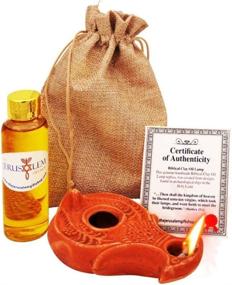 img 4 attached to 🕎 Herodian - St. Paul - Biblical Replica Ancient Oil Lamp and Flask, Gift Bag & Certificate of Authenticity - Hanukkah-Judaica/Christian Gift with Olive Oil from Bethlehem