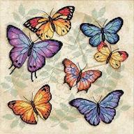 🦋 dimensions 'butterfly profusion' cross stitch kit, 14 count aida fabric, 11x11 inches logo