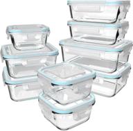 🍽️ bpa-free 18 piece glass food storage containers with leak-proof lids for meal prep & storage logo