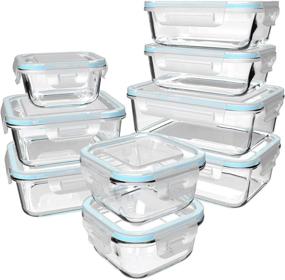 img 4 attached to 🍽️ BPA-Free 18 Piece Glass Food Storage Containers with Leak-Proof Lids for Meal Prep & Storage