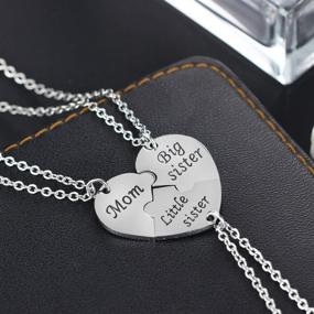 img 3 attached to YEEQIN 3PCs/Set Mom Big Sister Little Sister Mom Necklaces Set | Heart Jewelry Set for Mother and Daughters | Matching Necklaces