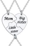 yeeqin 3pcs/set mom big sister little sister mom necklaces set | heart jewelry set for mother and daughters | matching necklaces logo