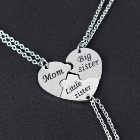 img 2 attached to YEEQIN 3PCs/Set Mom Big Sister Little Sister Mom Necklaces Set | Heart Jewelry Set for Mother and Daughters | Matching Necklaces