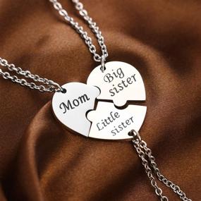 img 1 attached to YEEQIN 3PCs/Set Mom Big Sister Little Sister Mom Necklaces Set | Heart Jewelry Set for Mother and Daughters | Matching Necklaces