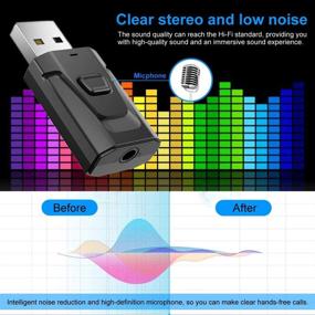 img 1 attached to BAVNCO Bluetooth 5.0 Стерео приемник Hands-Free автосети Mini беспроводной адаптер аудио-выхода с 3,5 мм Aux для автомобиля, домашней стереосистемы, ПК, телевизора, динамикаи многое другое - приемник Bluetooth с улучшенным SEO