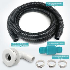 img 3 attached to 🚤 Complete 7.2FT Boat Bilge Pump Installation Kit: Inclusive of 1-1/8-Inch Hose Plumbing, 90-degree Elbow Thru-Hull Scupper, Check Valve, and Stainless Steel Clamps