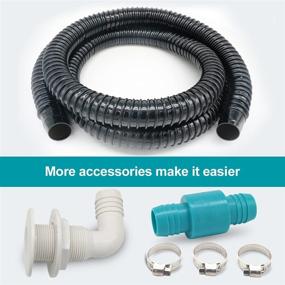img 2 attached to 🚤 Complete 7.2FT Boat Bilge Pump Installation Kit: Inclusive of 1-1/8-Inch Hose Plumbing, 90-degree Elbow Thru-Hull Scupper, Check Valve, and Stainless Steel Clamps
