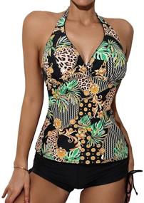 img 4 attached to Faerdasi Women Tankini Bathing Swimsuits Women's Clothing for Swimsuits & Cover Ups