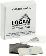🔪 logan graphics 267-100 mat cutter blades - box of 100, compatible with logan platinum edge and total trimmer series logo