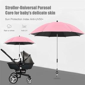 img 3 attached to ☂️ Discover the Ultimate Pink Waterproof Wheelchair Umbrella: Universal and Rotatable