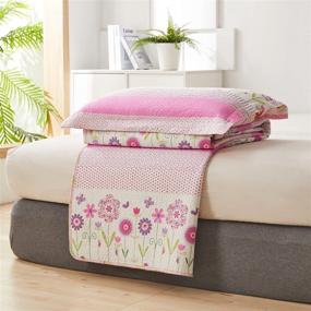 img 1 attached to 🌸 Ycosy Girls Floral Quilt Set Twin Pink Flower Bedding Sets