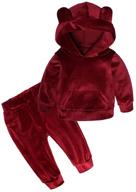 👚 stylish velvet hooded tracksuit sweatshirt sweatpants for girls' clothing and active wear logo