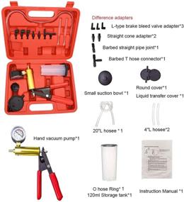 img 1 attached to 🔧 JOD Brake Bleeder Kit - Handheld Vacuum Pump Tester 2 in 1 - Automotive Self Bleeding Brake Tool with Adapters - Brake Fluid Bleeder Kit for Motorcycle, Car, Truck, Bike Diagnosis