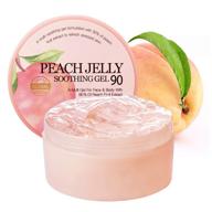 🍑 skinfood peach jelly soothing gel - 10.14 oz (300ml) - 90% peach face & body moisturizing gel - refreshing and vitalizing without stickiness - aloe vera gel for face and body - soothing aloe vera gel logo