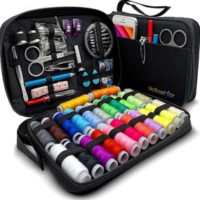 img 4 attached to Premium Sewing Kit for Adults: Over 100 Easy-to-Use Supplies, 24-Color Threads, Needle & Thread Kit for Small Fixes at Home & On-the-Go. Beginners' Travel Sewing Kit for Emergency Repairs