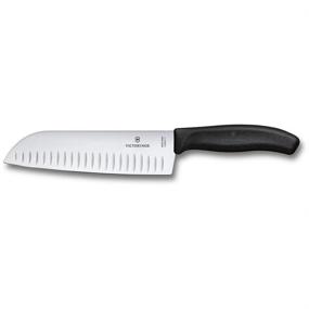 img 1 attached to 🔪 Victorinox VIC-5.2523.17US2 Fibrox Pro Santoku 7" Granton Blade - Premium Black, Multi-Purpose Kitchen Knife with 1½" Handle Width