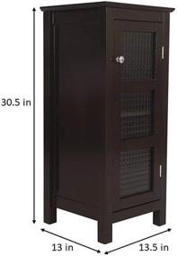 img 1 attached to 🏬 Premium Espresso Freestanding Cabinet: Teamson Home Elegant Home Fashions Chesterfield - Versatile Storage Solution with Glass Door and Adjustable Shelf for Bathroom, Kitchen, or Living Room