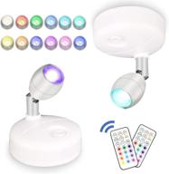 wireless rgb led spot light with remote, battery operated accent lights, dimmable art light with rotatable head & timer - perfect for artwork, painting, statues (pack of 2) логотип