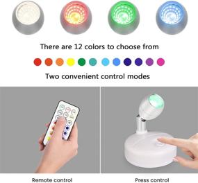 img 3 attached to Wireless RGB LED Spot Light with Remote, Battery Operated Accent Lights, Dimmable Art Light with Rotatable Head & Timer - Perfect for Artwork, Painting, Statues (Pack of 2)