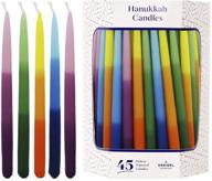 🕎 dripless deluxe tapered hanukkah candles with multicolored 3-tone pastel decorations for all 8 nights of chanukah - ideal menorah candles logo