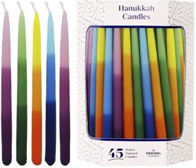 img 1 attached to 🕎 Dripless Deluxe Tapered Hanukkah Candles with Multicolored 3-Tone Pastel Decorations for All 8 Nights of Chanukah - Ideal Menorah Candles