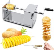 riorand manual stainless steel spiral vegetable cutter french fry twister potato slicer: efficient kitchen tool for perfectly crispy fries! logo