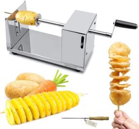 img 4 attached to RioRand Manual Stainless Steel Spiral Vegetable Cutter French Fry Twister Potato Slicer: Efficient Kitchen Tool for Perfectly Crispy Fries!